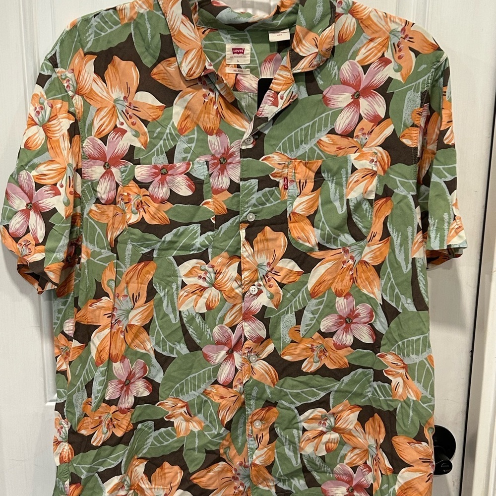 Levi’s Hawaiian Shirt, Men’s Size Large, Short Sleeve, Button Down, NWT